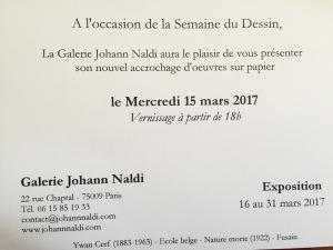 Galerie Johann NALDI exposition 16/ Mars 2017