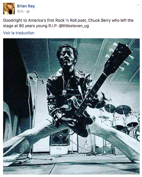 Chuck Berry : quelques hommages de la sphère Beatles Chuck Berry : quelques hommages de la sphère Beatles