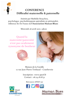Une conférence sur la difficulté maternelle et paternelle à Courbevoie (92)
