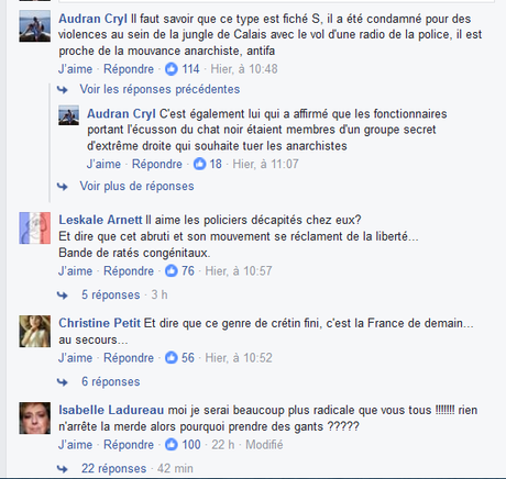 #violencespolicieres : soutien @GaspardGlanz victime de menaces de mort #antifa