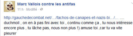 #violencespolicieres : soutien @GaspardGlanz victime de menaces de mort #antifa