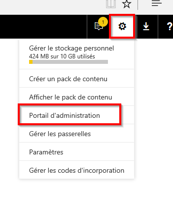 portail admin power bi