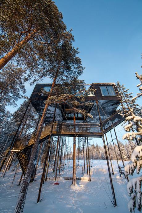 Une chambre d’hôtel perchée dans un arbre par les architectes de Snøhetta