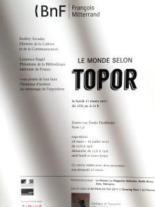 B N F (François Mitterand) Le monde selon TOPOR  28 Mars au 16 Juillet 2017
