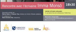 Centre d’études Catalanes  Jeudi 30 Mars 2017  invitée: Imma MONSO