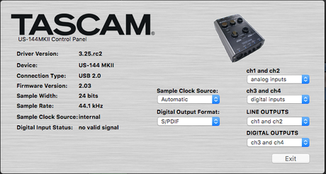 Activer le Tascam US-144MKII et Tascam US-600 dans Final Cut Pro X Tascam US-144MKII