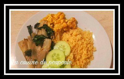 Blettes sautées, boulgour et pois chiches au curry au thermomix ou sans (vegan) Blettes sautées, boulgour et pois chiches au curry au thermomix ou sans (vegan)