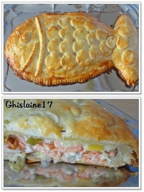 Poisson feuilleté au saumon et poireaux Poisson feuilleté au saumon et poireaux