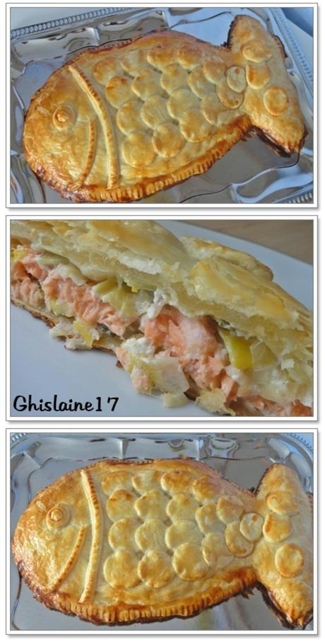 Poisson feuilleté au saumon et poireaux Poisson feuilleté au saumon et poireaux