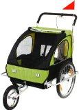 Top 5 des Remorques Vélo 2 en 1 .. Bicyclette remorque et Jogger... Couleur: Vert-Noir Description du produit: - Double amortisseur - Suspension indépendante des roue arrière pour un plus grand confort et une tenue de route supérieure- Légère sur les enfants et de transforma...