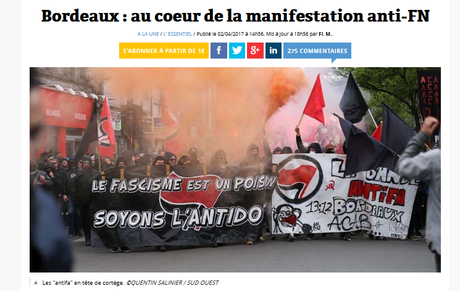 « Marine, casse-toi, Bordeaux n’est pas à toi » #antifa « Marine, casse-toi, Bordeaux n’est pas à toi » #antifa