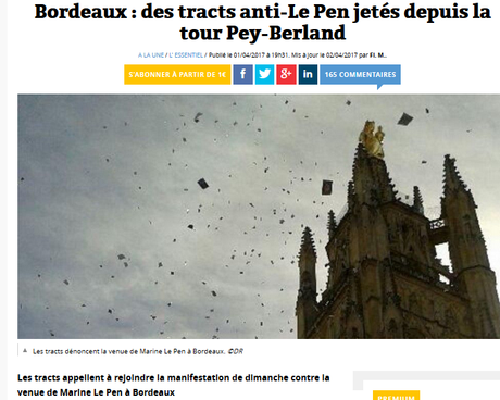« Marine, casse-toi, Bordeaux n’est pas à toi » #antifa « Marine, casse-toi, Bordeaux n’est pas à toi » #antifa