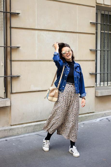 JUPE FLEURIE DANS MON PARIS POURRI 5 tenue d'été jupe longue