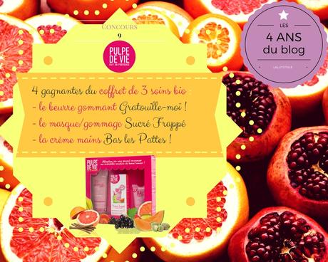 đ4 ans du blog đ Le plaisir extrĂȘme des fruits frais avec les cosmĂ©tos bio Pulpe de Vie ! đ4 ans du blog đ Le plaisir extrĂȘme des fruits frais avec les cosmĂ©tos bio Pulpe de Vie !