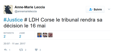 menaces de mort de l’extrême-droite contre André Paccou responsable de la #LDH #Corse