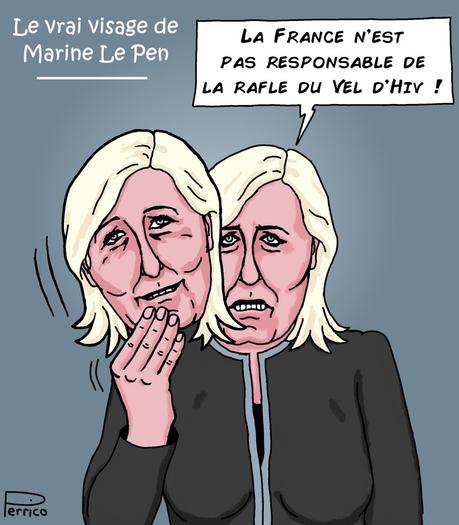 Marine Le Pen enlève son masque