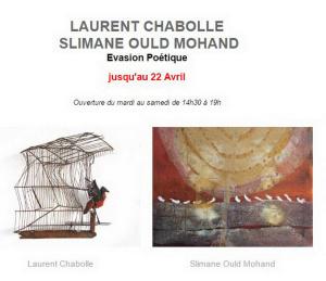 Galerie 54   exposition Laurent Chabolle et Slimane Ould Mohand  « Evasion Poétique »  jusqu’au 22 Avril 2017