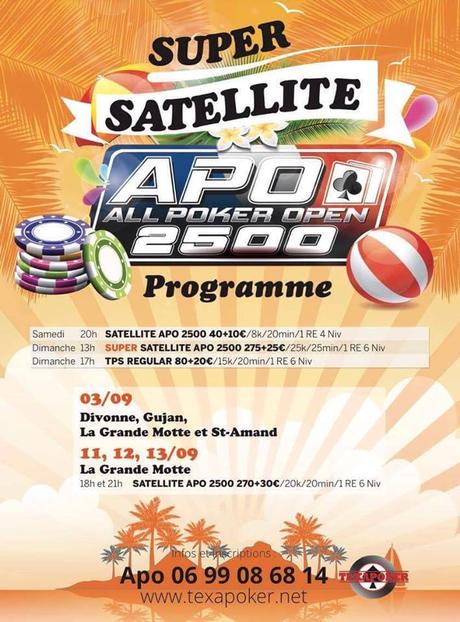 APO 2500 : le tournoi de poker événement à la Grande Motte en septembre 2017