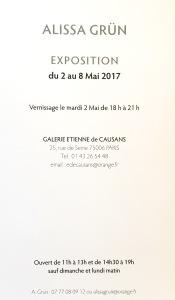 Galerie Etienne de Cusans  exposition   ALISSA GRUN   2/8 Mai 2017