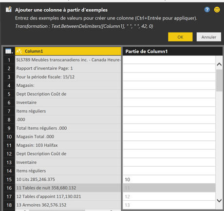 Power Query - Colonnes à partir d'exemples