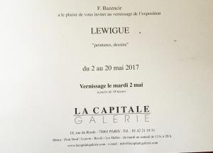 Galerie La Capitale   exposition LEWIGUE (Peintures et dessins) 2/20 Mai 2017