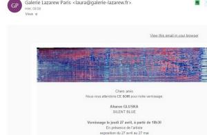 Galerie LAZAREW  « SILENT BLUE »  exposition Aharon GLUSKA – 27 Avril au 27 Mai 2017