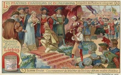 Les Maîtres chanteurs par le collage: un texte de Judith Gautier illustré par les chromos Liebig