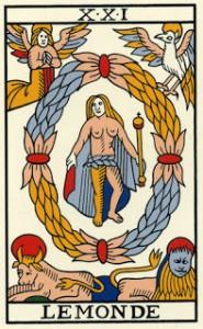 L'origine du Tarot Tarot Le monde 21