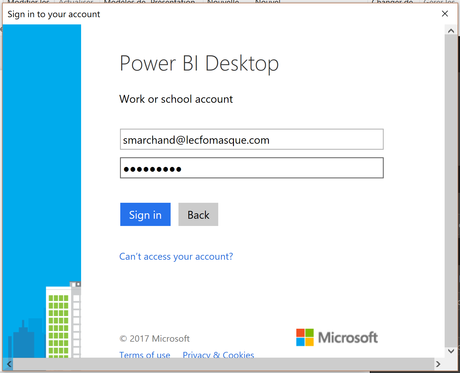 Power BI Desktop connexion