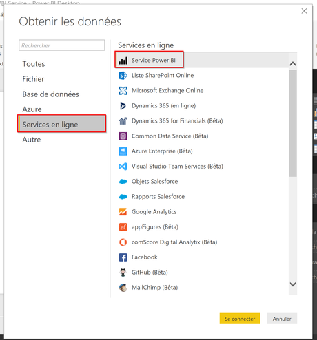 Se connecer à Power BI Service