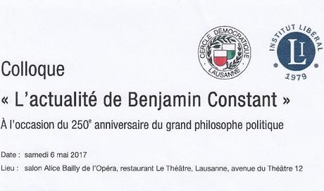 L'actualité de Benjamin Constant, Colloque à Lausanne, pour le 250e anniversaire 2/2