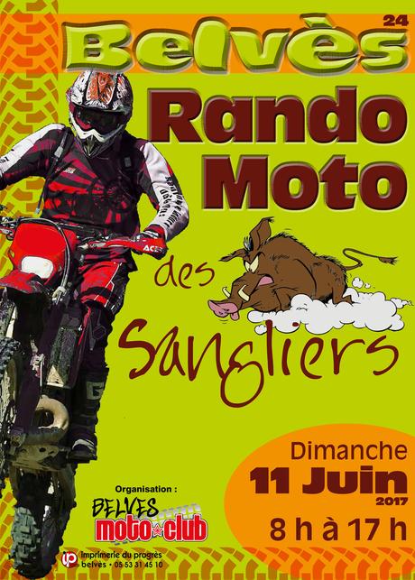 Rando moto des Sangliers de l'association BELVES MOTO-CLUB (24), le 11 juin 2017