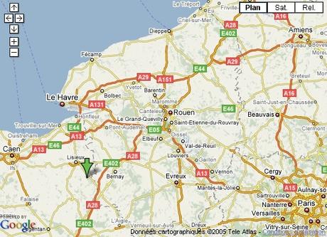 Itinéraires Carte Paris-Orbec-Tordouet