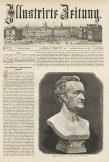 Richard Wagner dessiné d'après un buste de Gustav Kietz (1876)