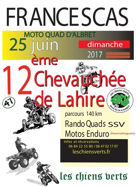 Rando moto, quad et SSV du Moto Quad d'Albret (47), à Francescas le 25 juin 2017