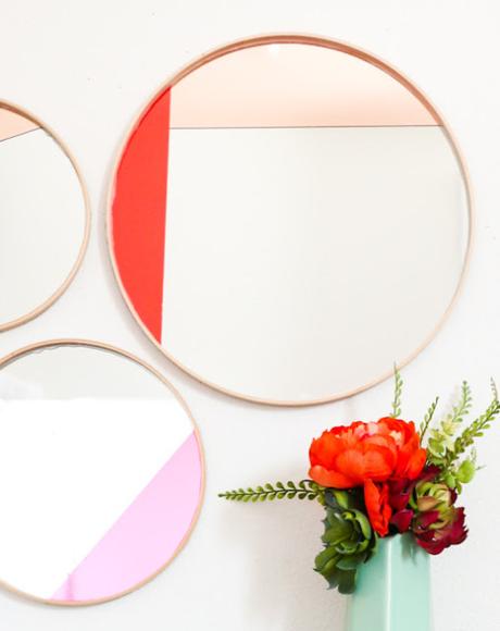 createforless:DIY Colorblocked Mirrors via A Kailo Chic Life
