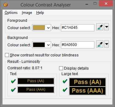 Colour Contrast Analyser