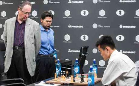 Le Chinois Ding Liren bat l'Israélien Boris Gelfand dans l'ultime ronde du tournoi d'échecs de Moscou - Photo © Max Avdeev