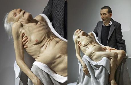 Ron Mueck et Sam jinks dialogue sam jinks, michel ange, pieta, sculpture, hyperralism, christ