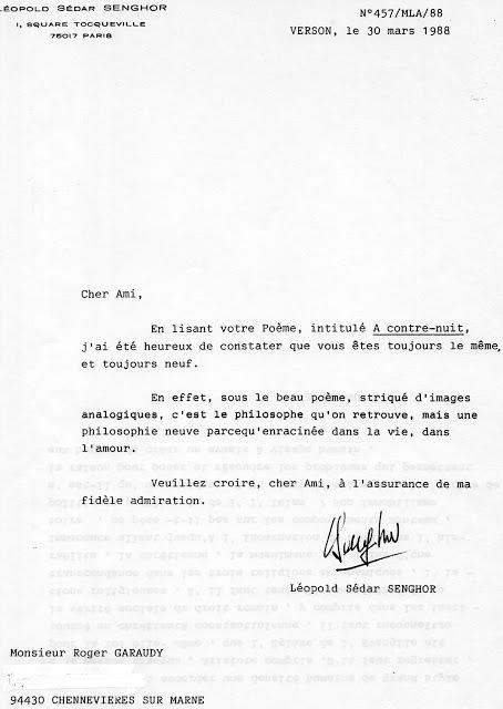 Une lettre de Senghor à Garaudy (1988)
