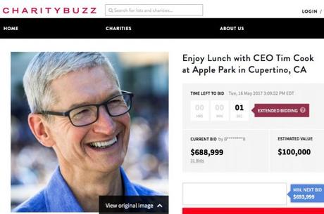 Enchères : 688 999 dollars pour déjeuner avec Tim Cook à l’Apple Park Enchères : 688 999 dollars pour déjeuner avec Tim Cook à l’Apple Park