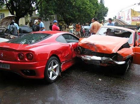 Accident d’une Ferrari