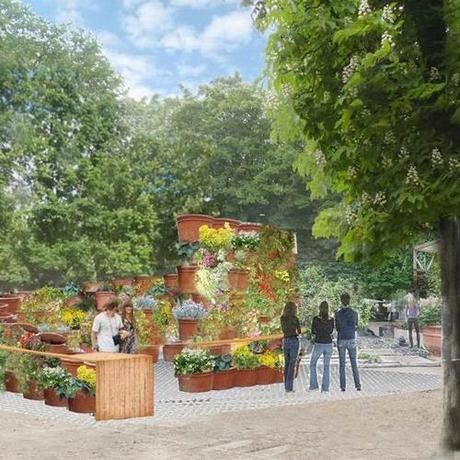 VAL’HOR : Découvrez à Jardins, Jardin à Paris, aux Tuileries, du 1er au 4 juin 2017, le Jardin des pots-M imaginé par le paysagiste concepteur Michel Pena, en partenariat avec l’AJJH