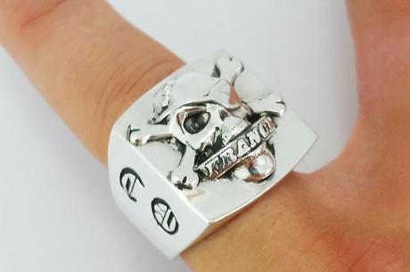 bague biker pirate en argent