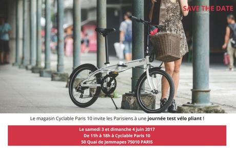 Test vélo pliant Fête du Vélo magasin Cyclable PARIS 10