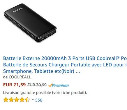 Test : Batterie Externe de chez COOLREALL Test : Batterie Externe de chez COOLREALL