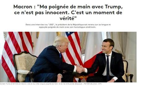 La poignée de main Macron-Trump