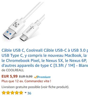 Test : Câble USB C de chez Coolreall Test : Câble USB C de chez Coolreall