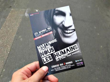 Nous les humains, le one woman show de Maryvonne Beaune Nous les humains Maryvonne Beaune one woman show spectacle théâtre comédie des 3 bornes Paris