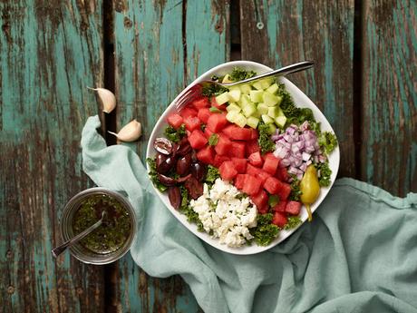 Salade grecque au melon d'eau